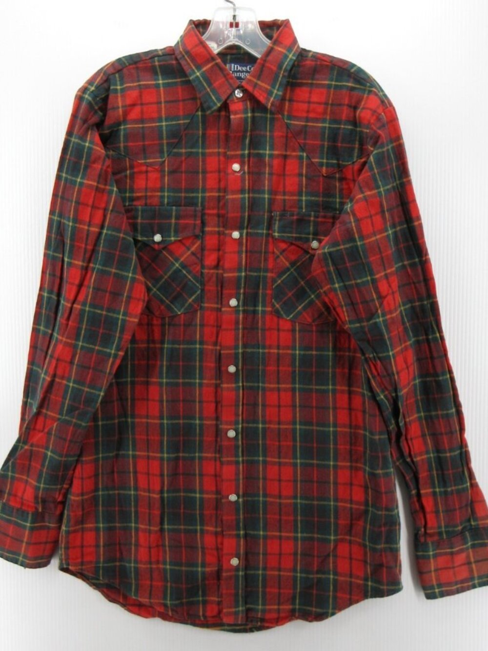 VINTAGE Dee Cee Rangers Shirt Medium Tall Flannel Western Pearl Snap